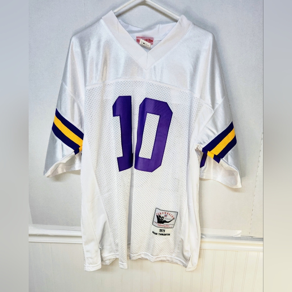 Authentic Mitchell & Ness 1975 Minnesota Vikings Fran Tarkenton Jersey Sz 50 Lg